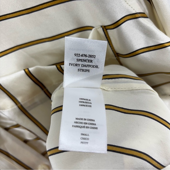 RAILS Spencer Silk Striped Button-down Shirt In Ivory Daffodil Sz S NWT - Picture 7 of 7